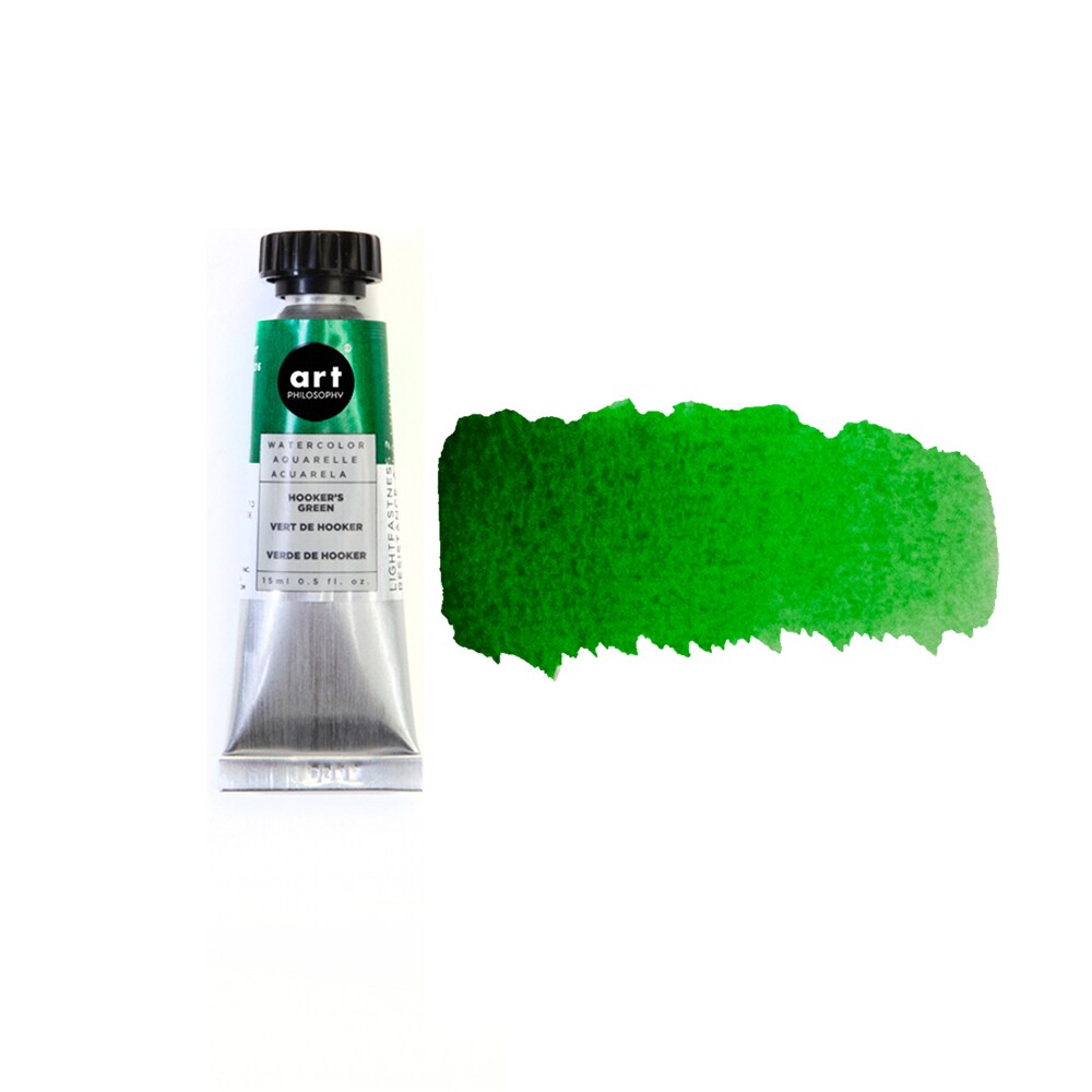 Art Philosophy® Artist Grade Watercolor Tubes - Hooker's Green - 15 ml - series #2