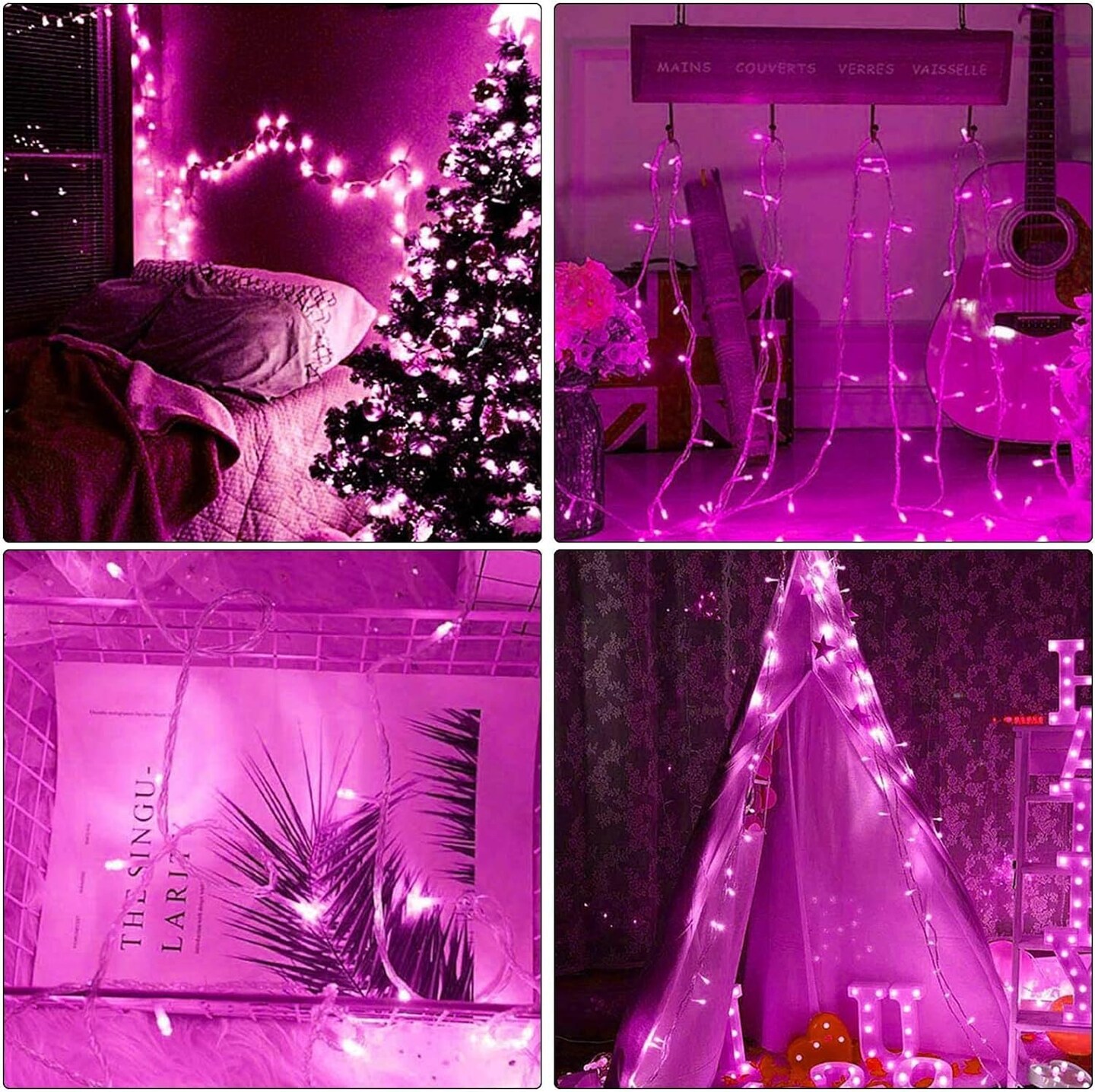 800 Led Pink String Lights Outdoor Waterproof Valentines Day Decorations, 330 Ft Pink Led String Lights for Bedroom, 8 Modes Plug in Fairy Lights for Outside, Pink Room Decor