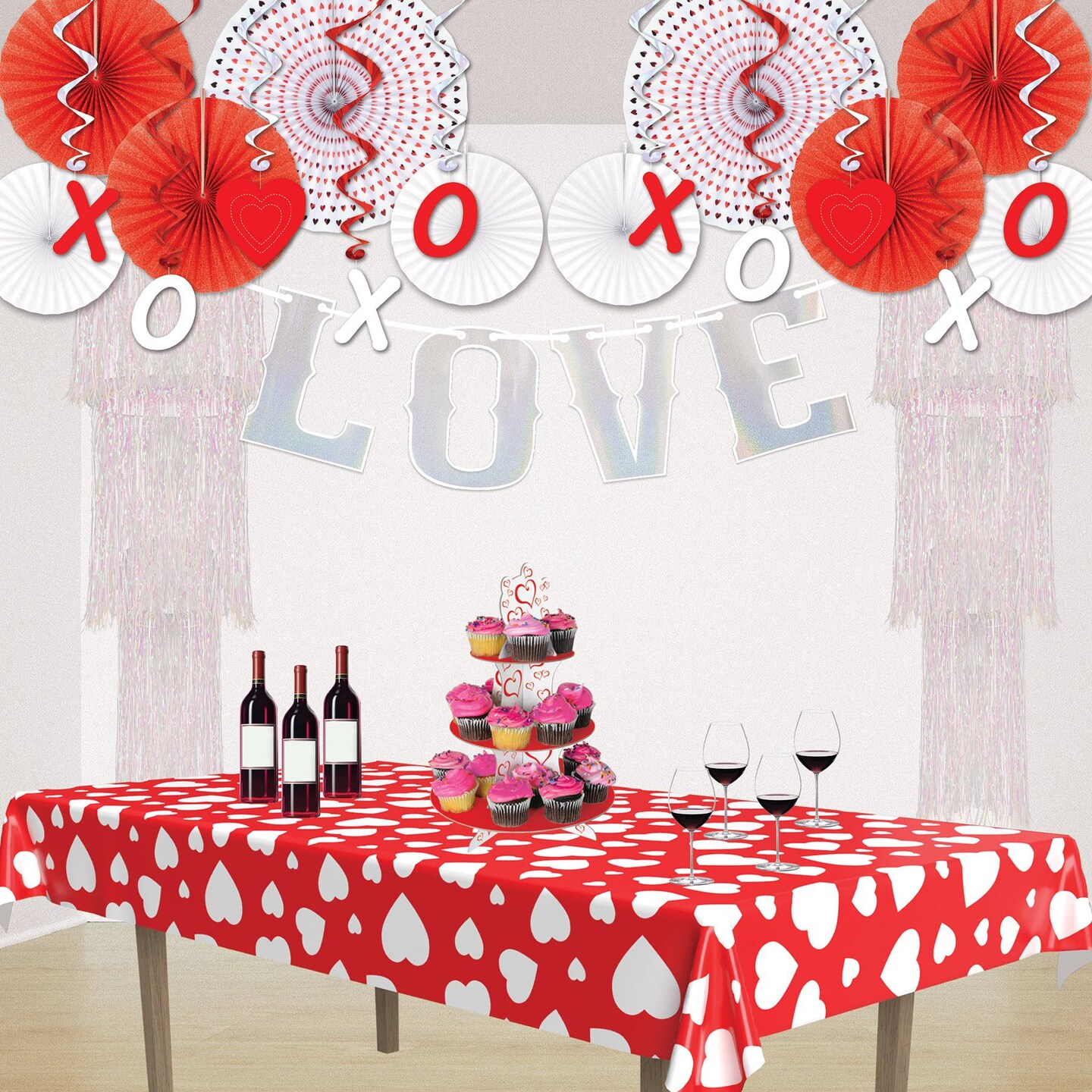 6 Pack Bulk 3-Tier (1-Ply) Shimmering Chandelier Wedding Decoration - opalescent