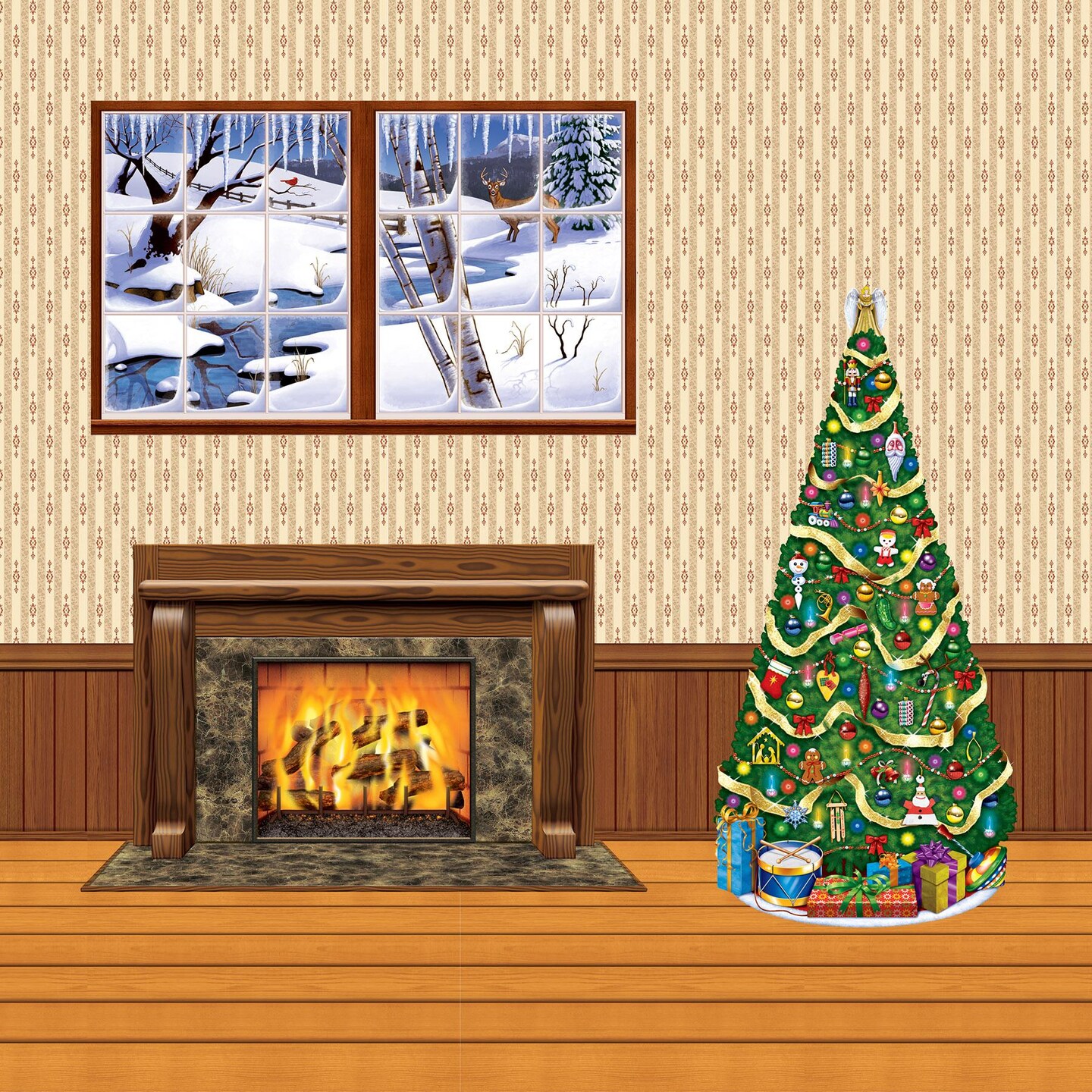 6 Pack Beistle Christmas Wallpaper Backdrop