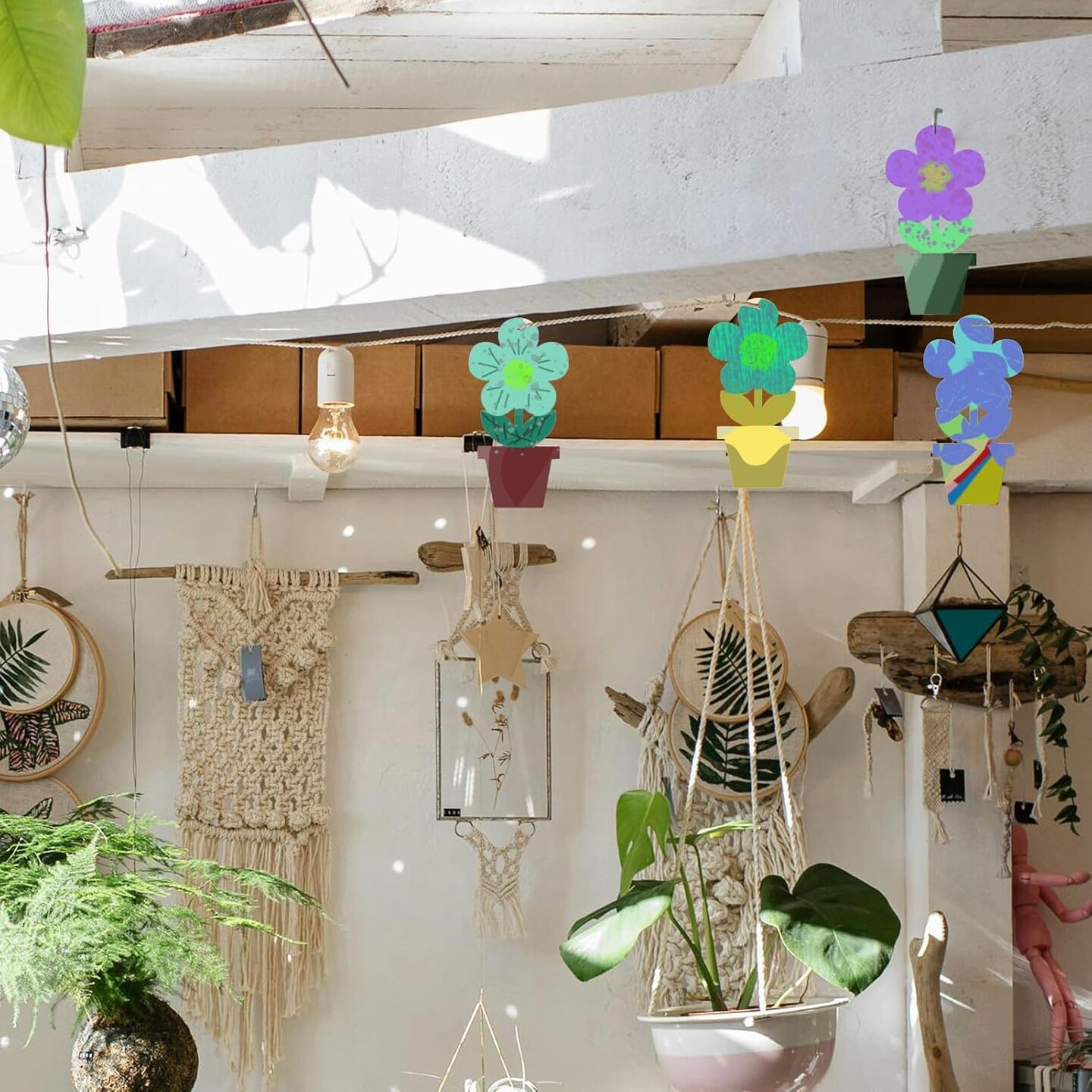 &#x22; Wood Flowers Crafts DIY Blank Unfinished Wooden Flowers Ornaments Crafts Coloring Wood Flowers for Crafts Wooden Arts Crafts for Home Art Painting Projects Hanging Decor(10PCS)