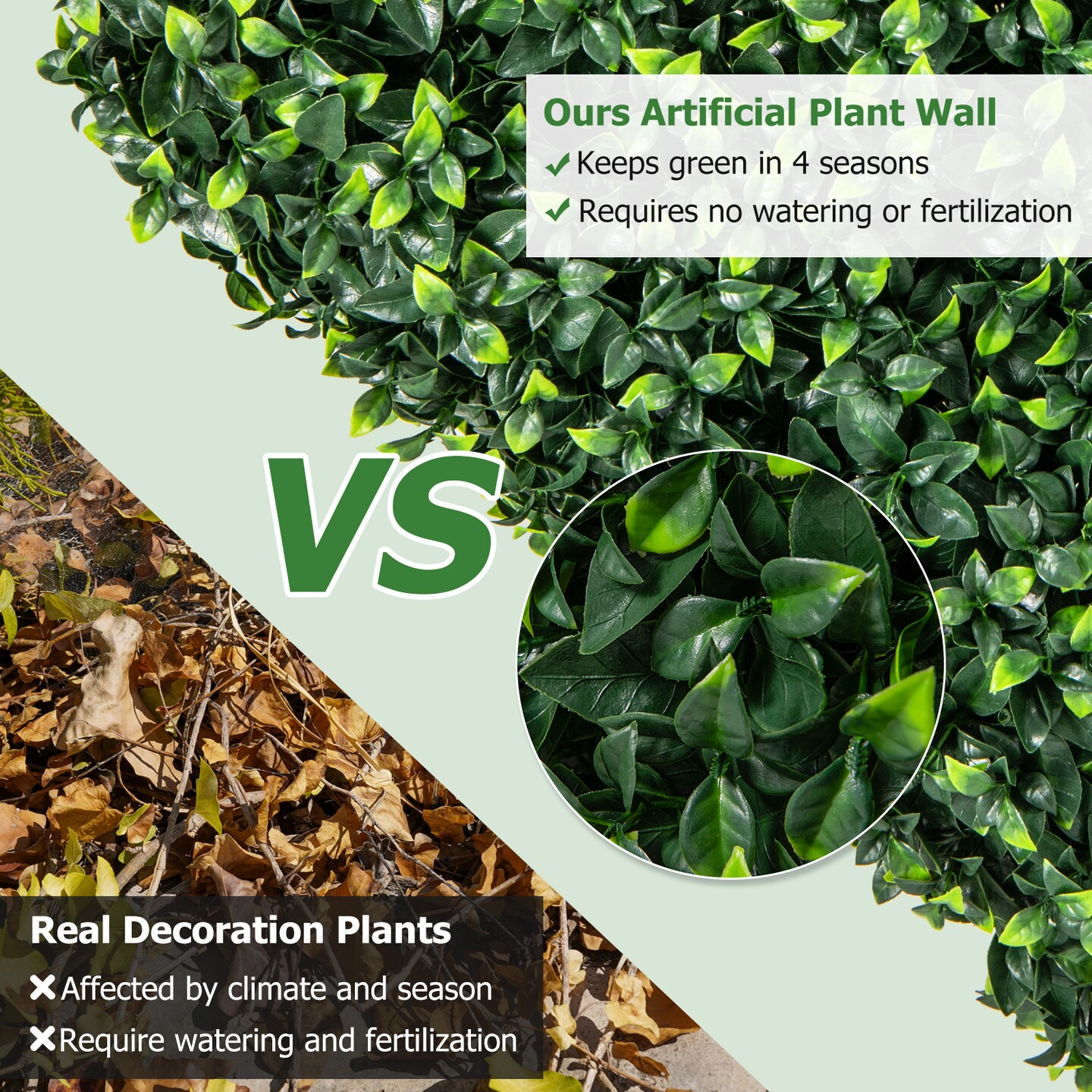 Faux Greenery Room Divider Decorative Privacy Screen Fence Hedge Wall