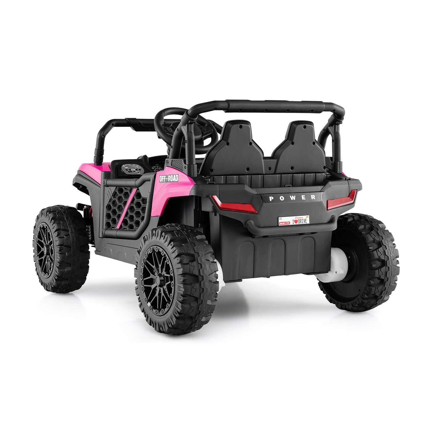 Red 12V Ride-On Truck Off-Road UTV for Kids with Parental Remote & LED Lights