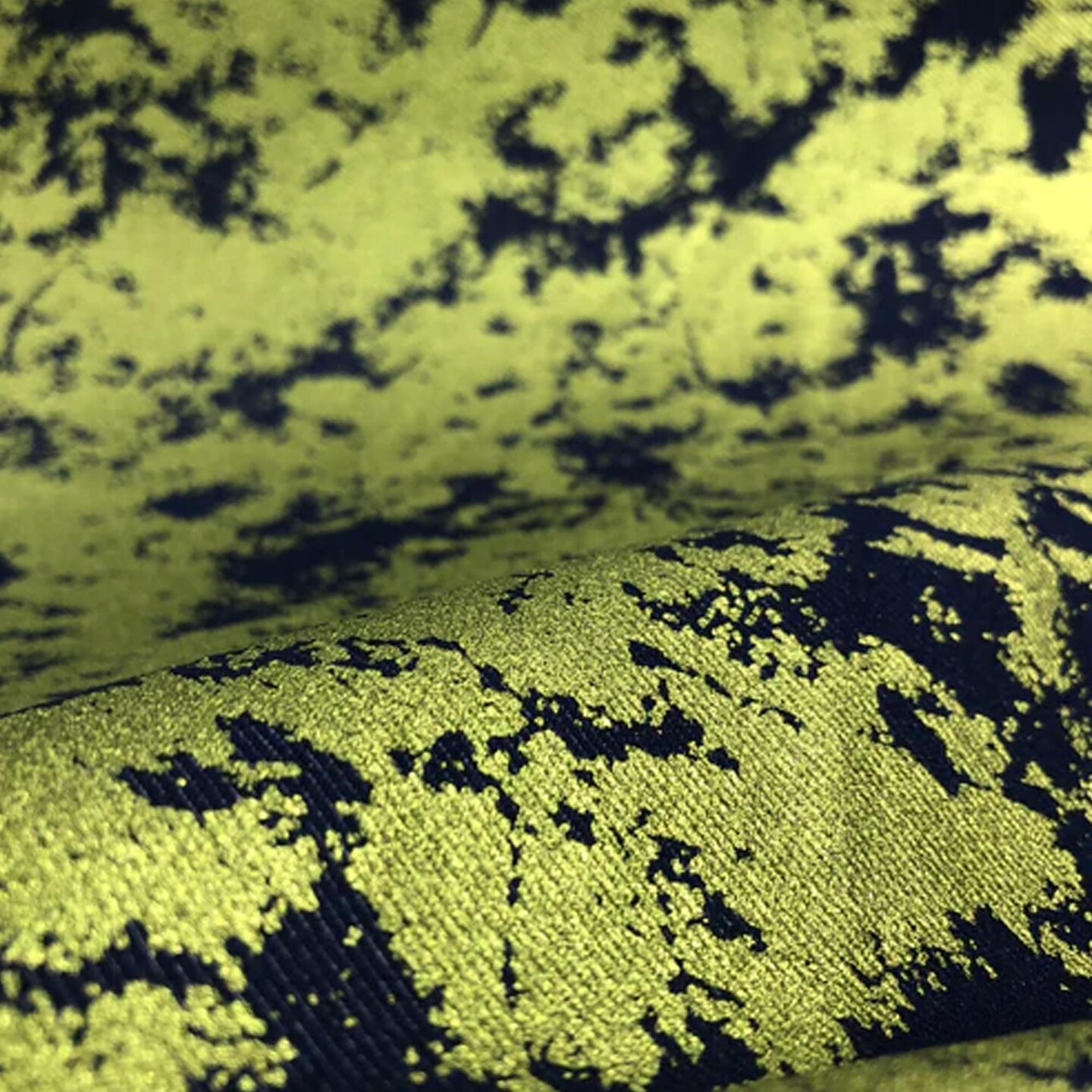Jolt Foiled Stretch Faux Denim Fabric