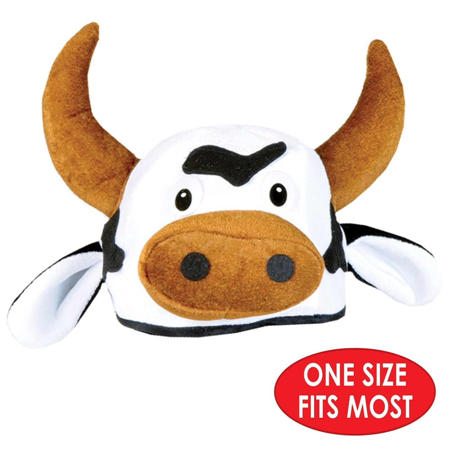 12 Pack Beistle Plush Cow Head-Hat