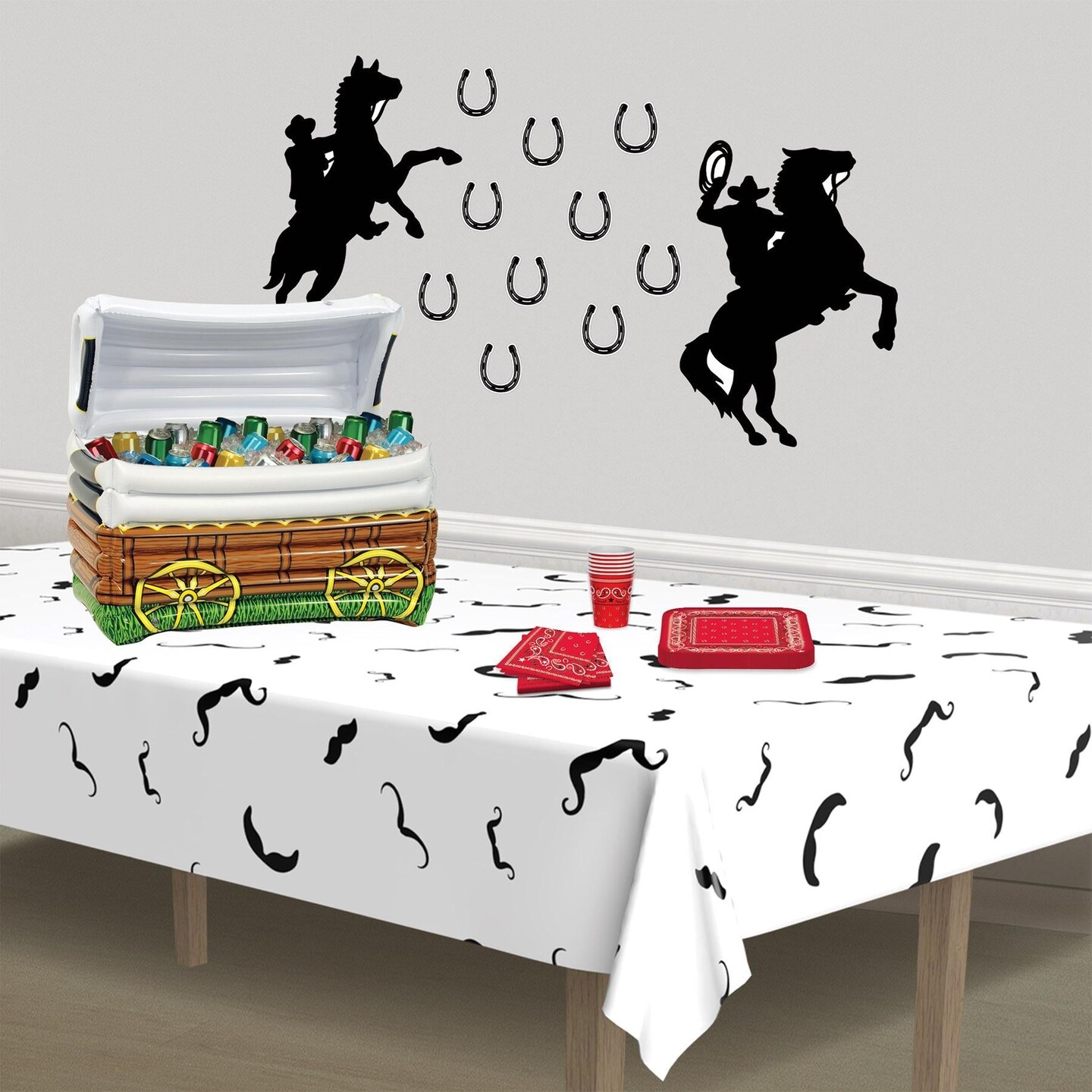 12 Pack Beistle Moustache Party Tablecover