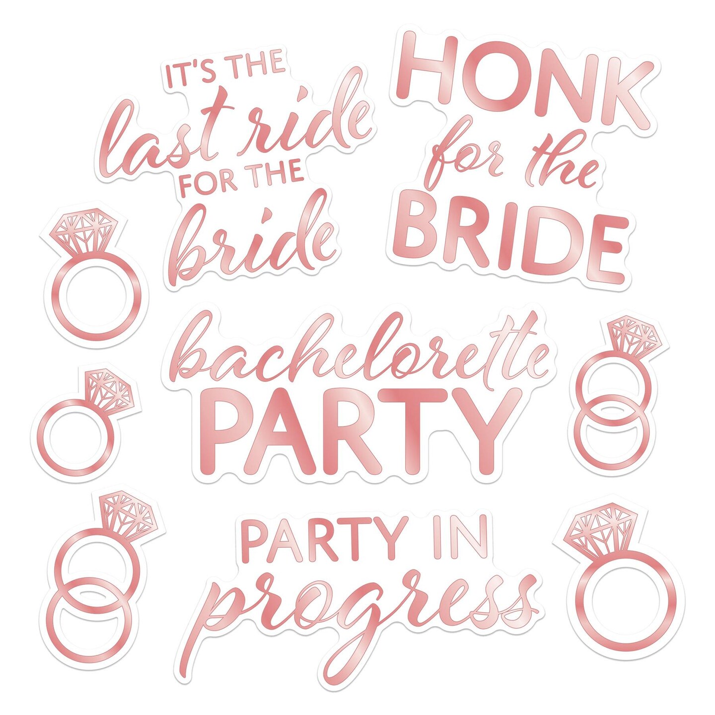 12 Pack Beistle Bachelorette Party 9 Piece Auto-Clings