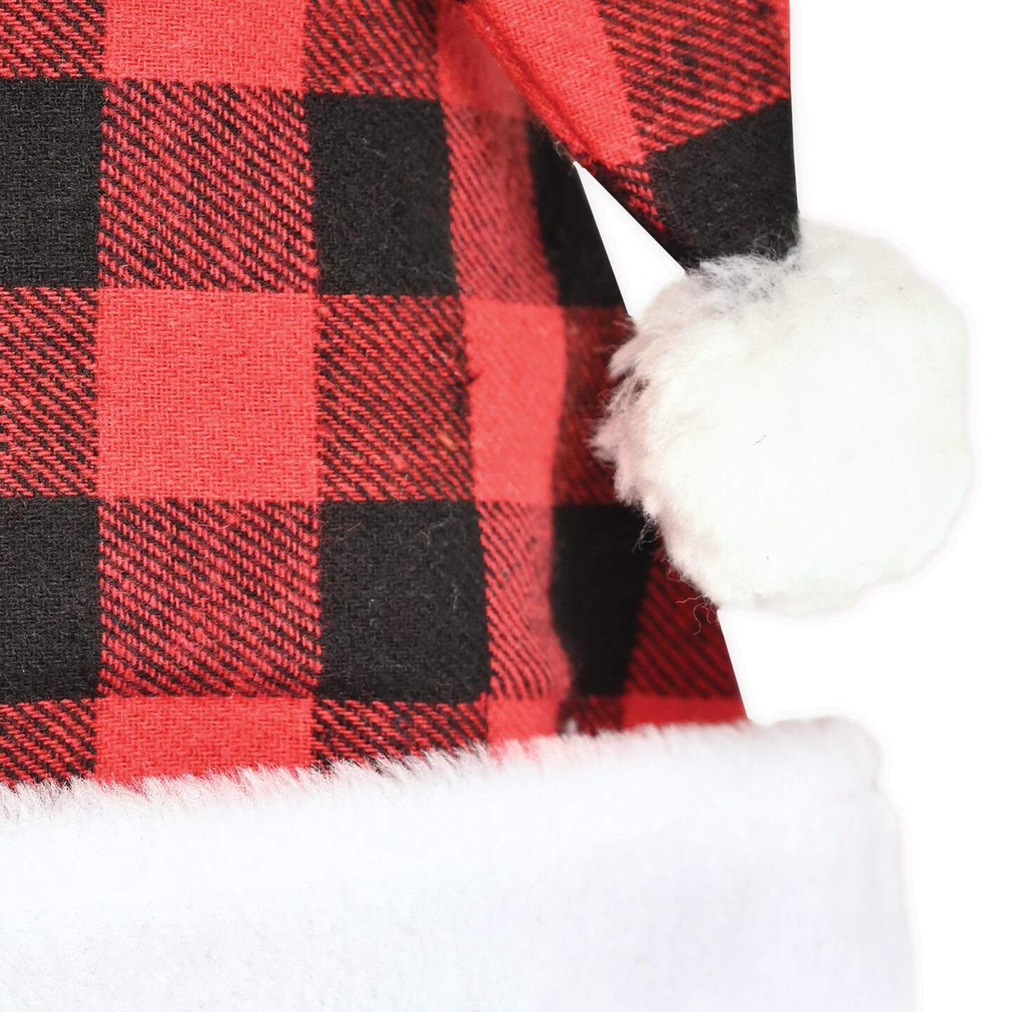 12 Pack Beistle Christmas Plaid Santa Hat - Red &#x26; Black
