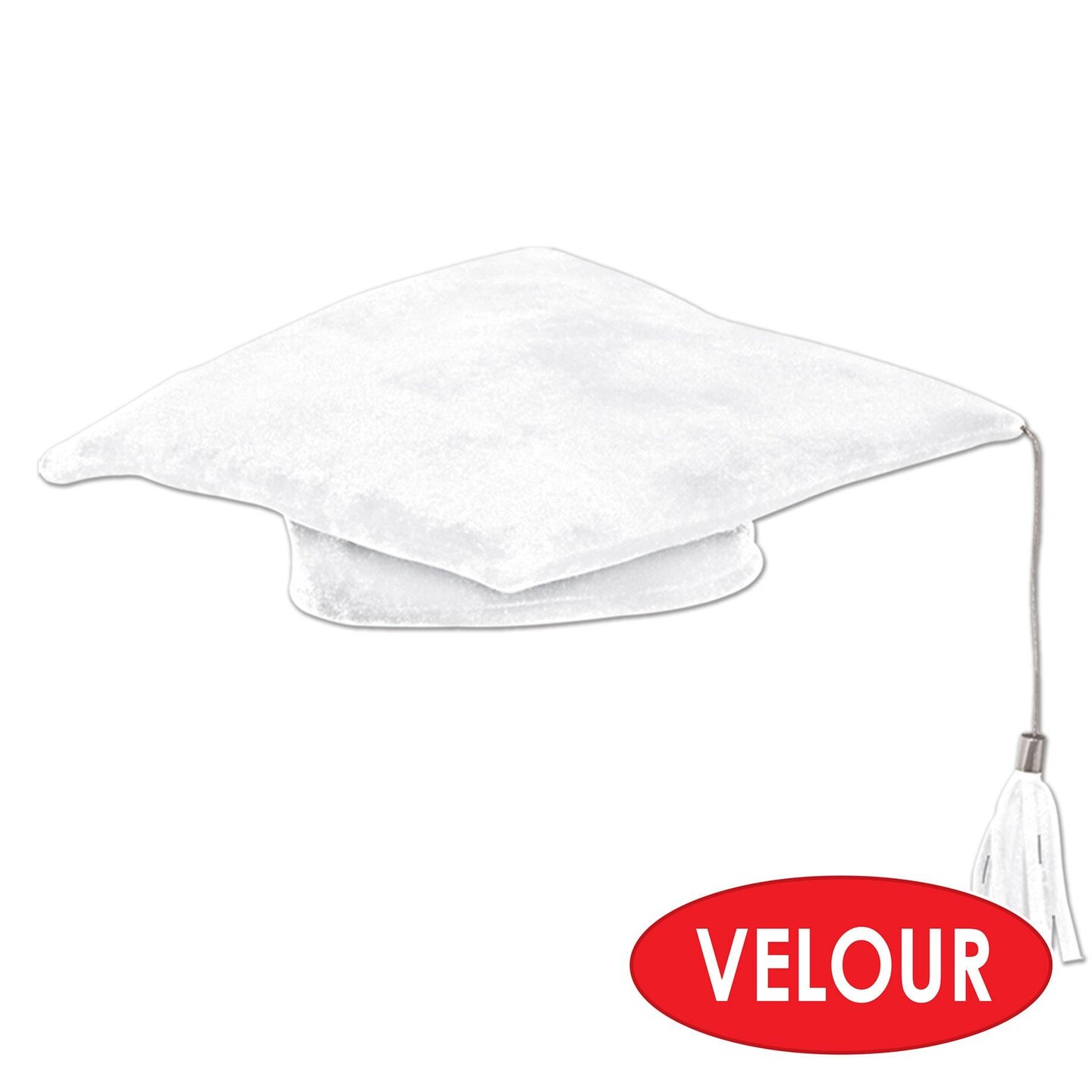 12 Pack Beistle Plush Graduate Graduation Party Cap- White