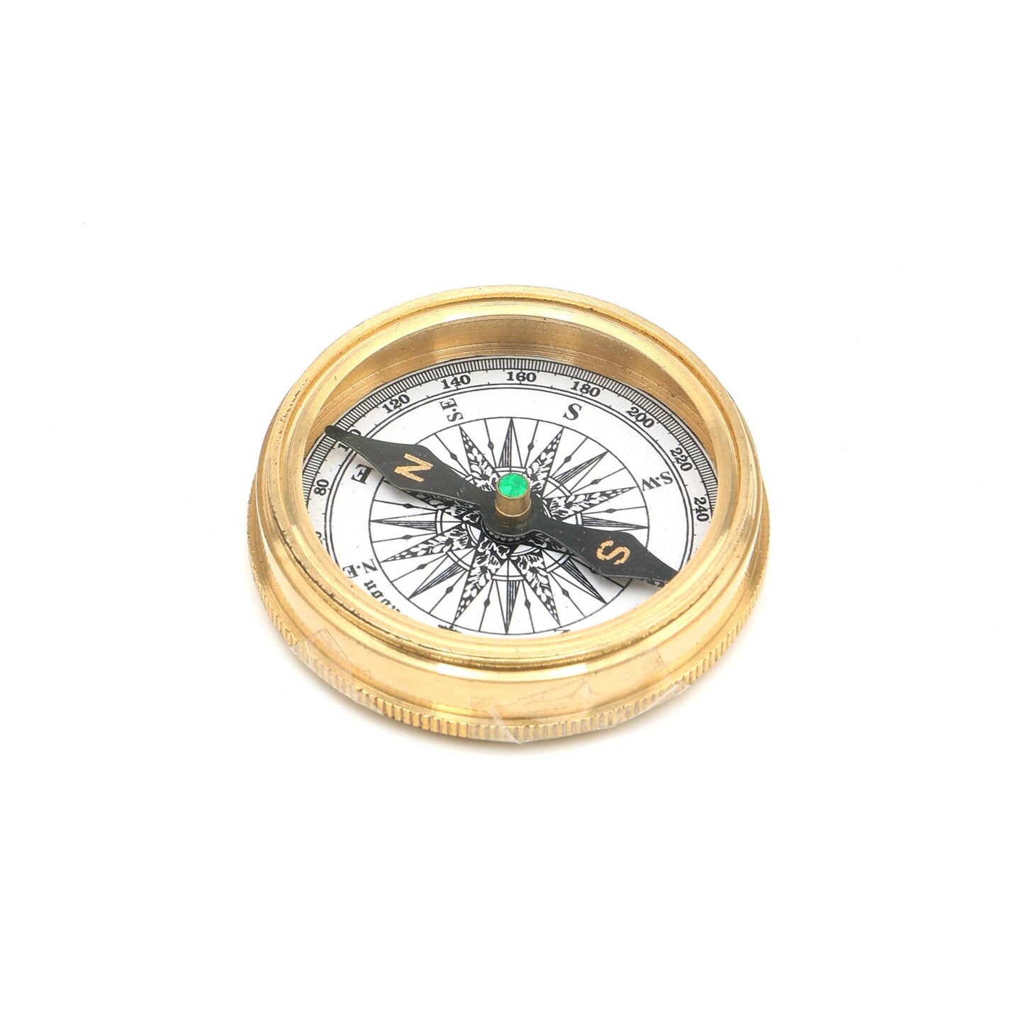 Vintage Collectible Brass Compass with Calender - Gold