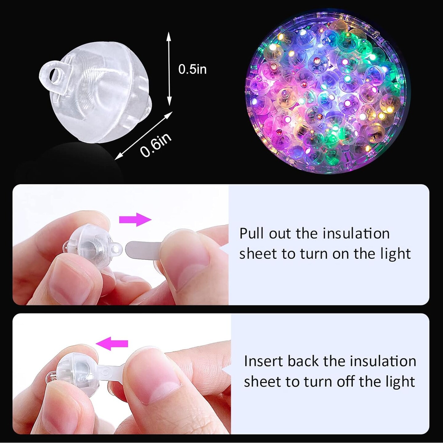 100PCs Mini Led Lights for Paper Lantern, Led Balloons Light up Balloons for Neon Party Lights Easter Eggs Christmas Halloween Birthday Party Wedding Decoration