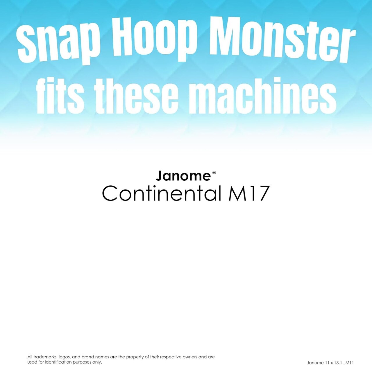 DIME - Snap Hoop Monster 11 x 18.1 Magnetic Hoop for Janome Embroidery Machines- JM11/ SH00B11M