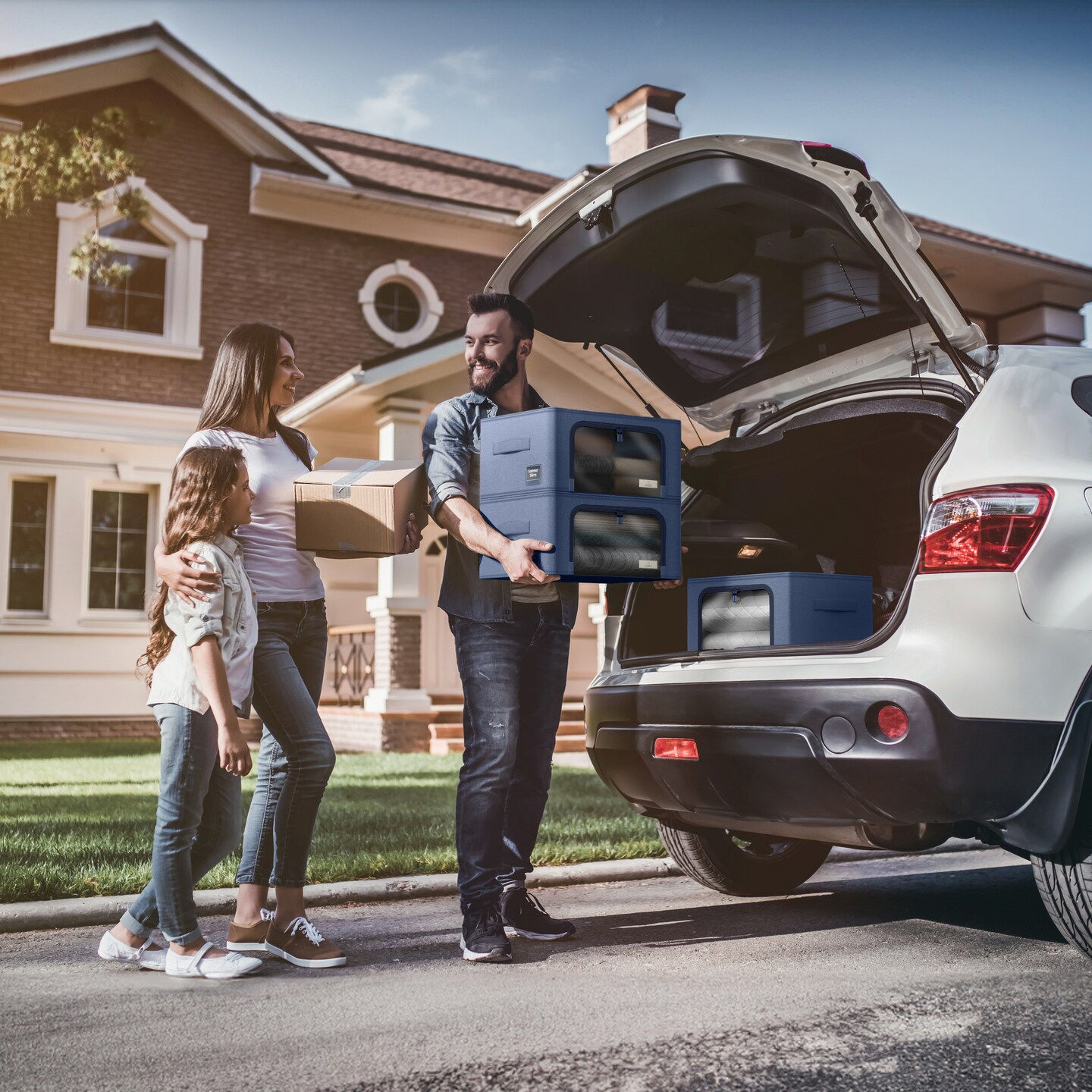 Sorbus 6 Pack Storage Bins with Metal Frame with Large Clear Window & Carry Handles - Stackable & Foldable Clothes Organizer Bags