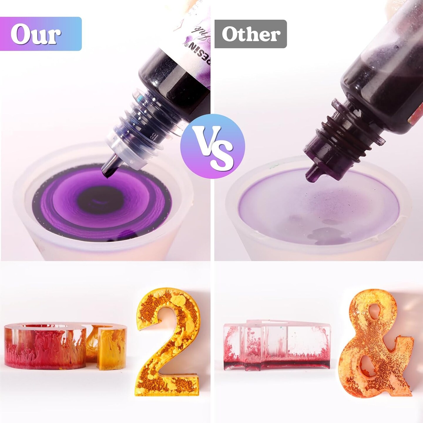LET&#x27;S RESIN 48pcs Concentrated Alcohol Ink Set, Vibrant Colors Alcohol-Based Resin Ink for Epoxy Resin, Alcohol Paint Dye for Resin Art, Tumblers, Epoxy Resin (Each 0.35oz)