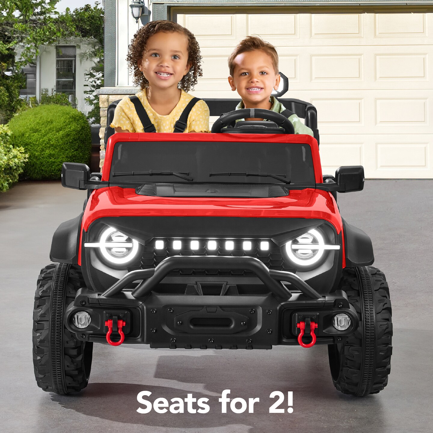 Best Choice Products Kids 24V 2-Seater Electric Ride-On Car Truck w/ Parent Control, Bluetooth, LED Lights