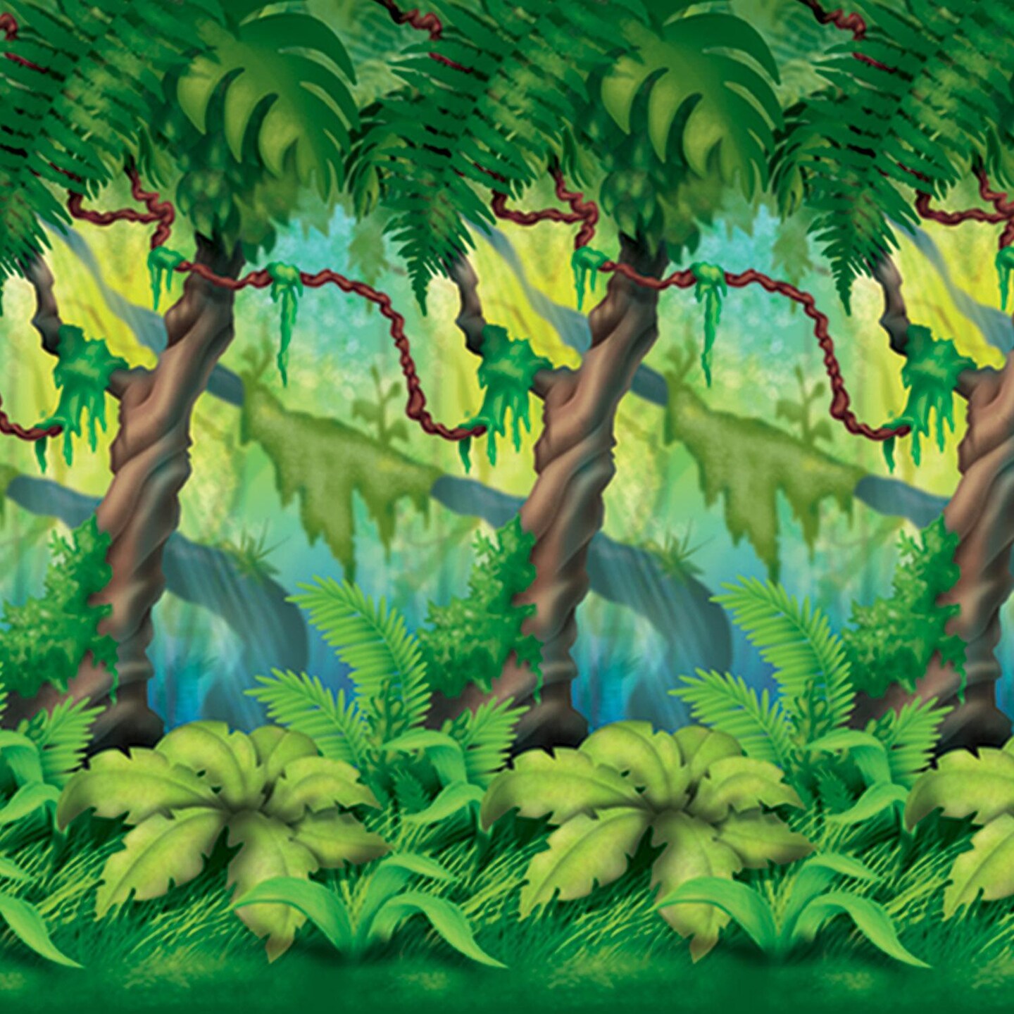 6 Pack Beistle Jungle Trees Party Backdrop