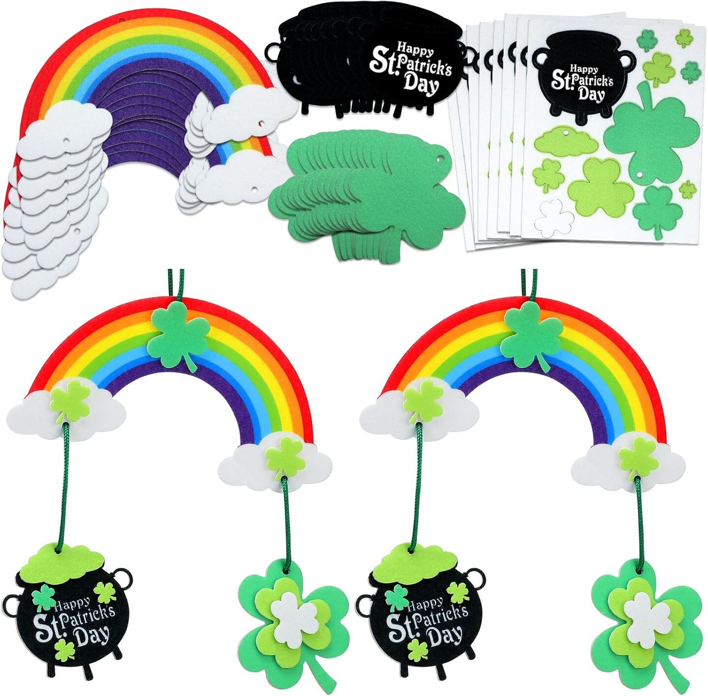 24 Set of Felt St. Patrick&#x27;s Day Art Craft Kits DIY Mobile St. Patrick&#x27;s Day Ornaments