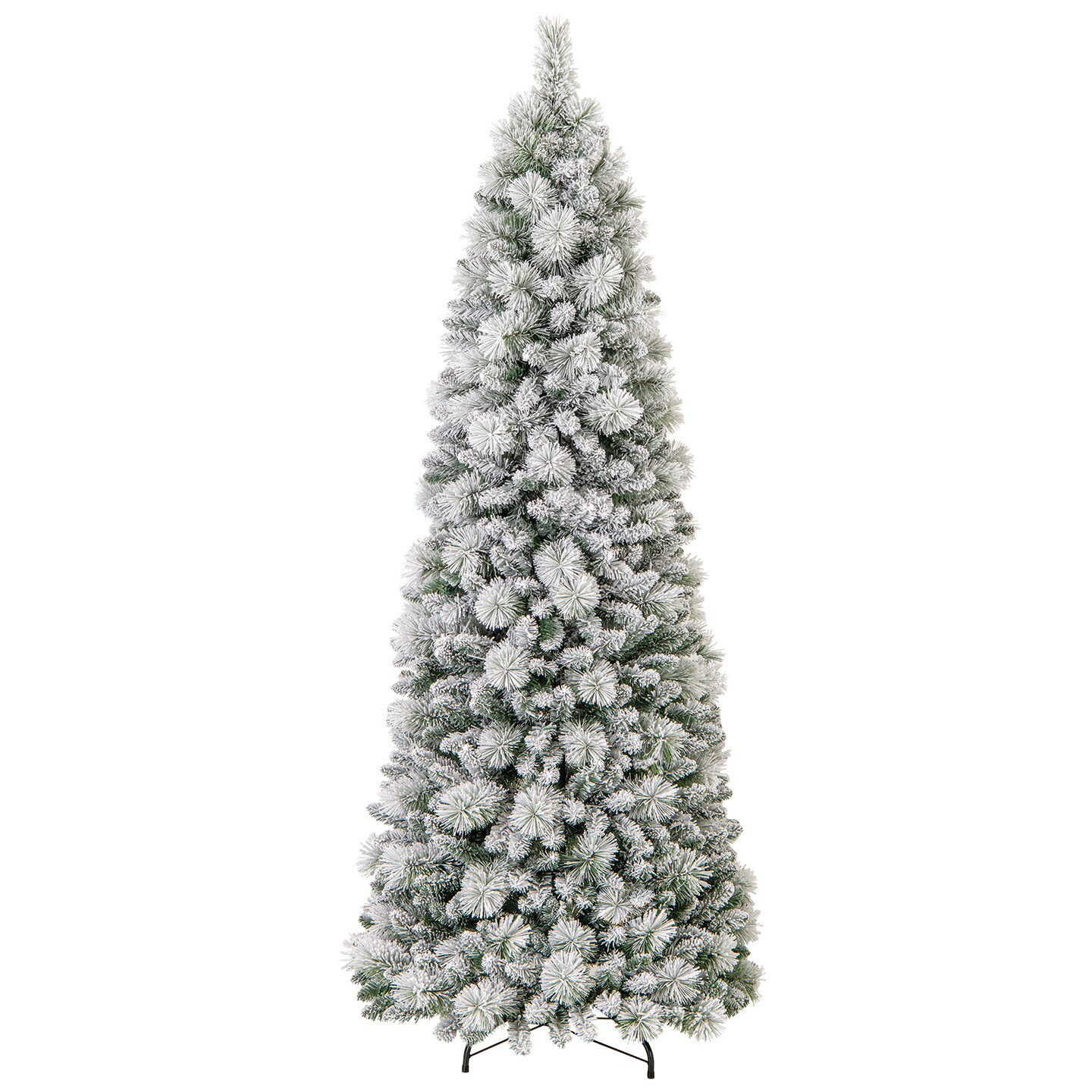 Flocked Christmas Tree with Pine Needles and LED Lights