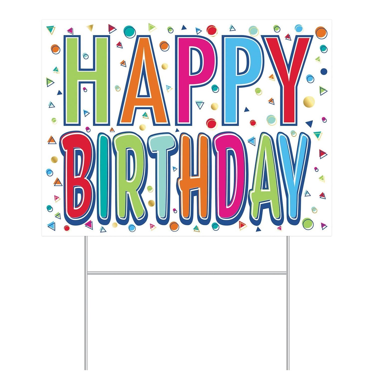 6 Pack Bulk All Weather-Plastic Happy Birthday Party Yard Sign