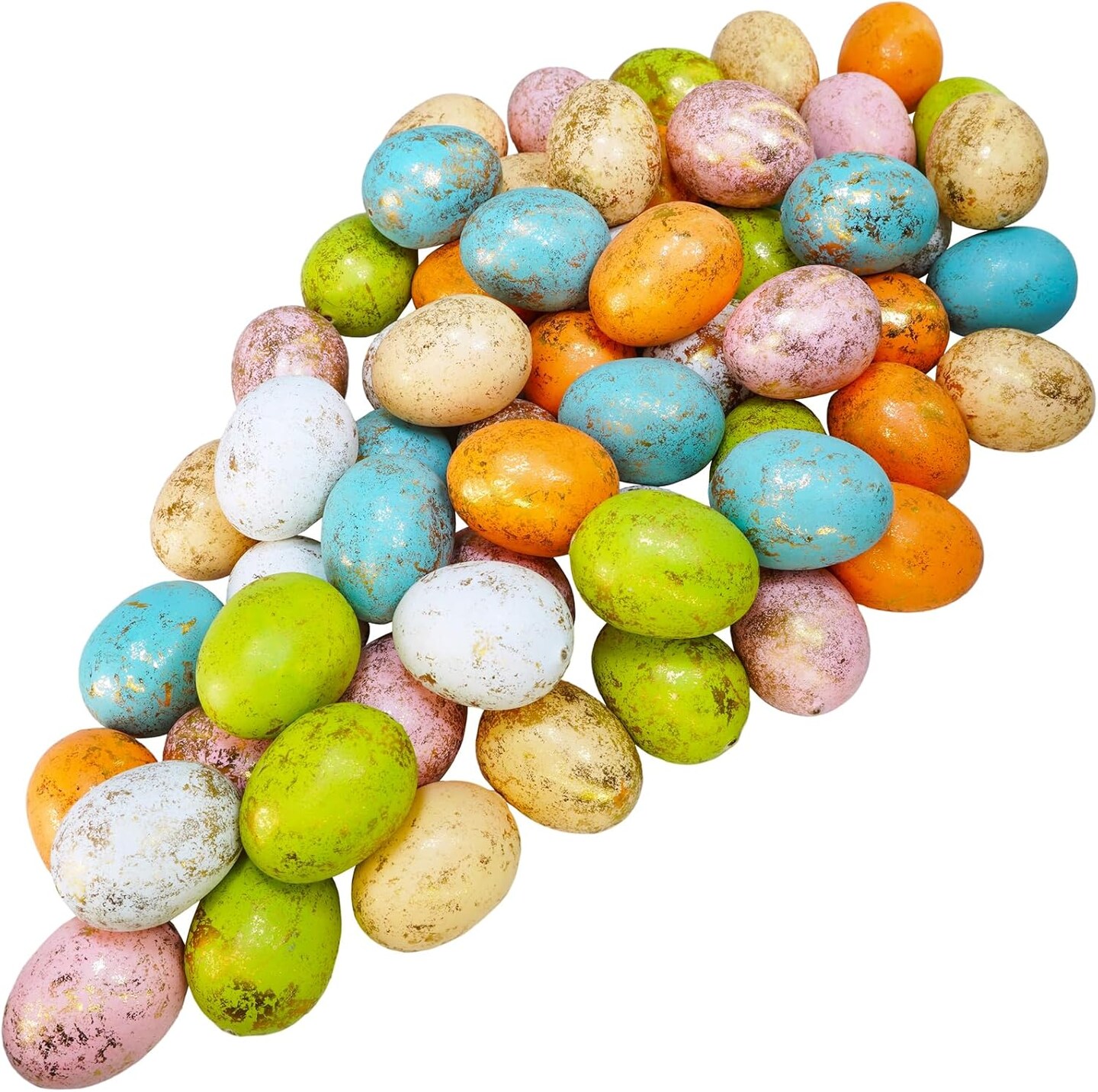 60 Pcs 6 Colors Foam Easter Eggs Pastel Easter Eggs Decorations Gold