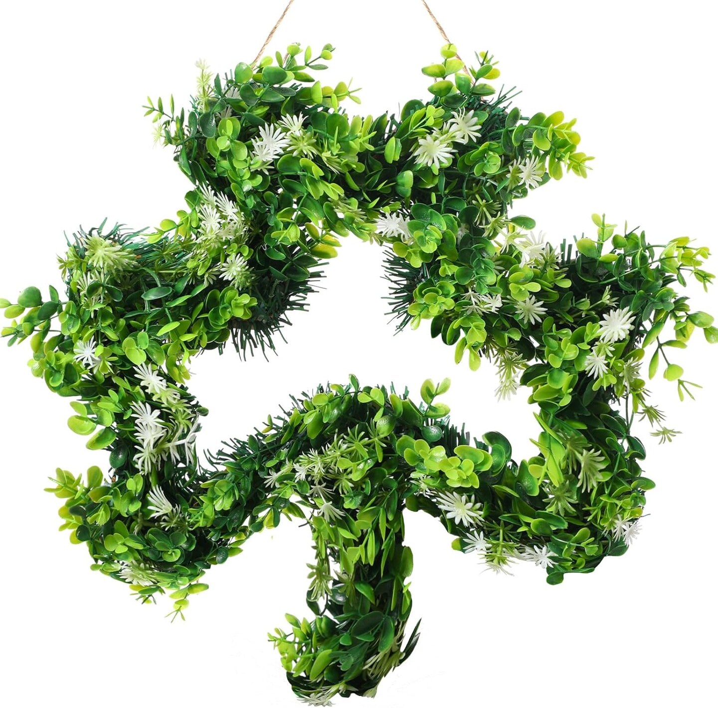 St Patricks Day Wreath for Front Door St Patricks Day Decorations 17 Inches Artificial Lucky Shamrock Door Wreath