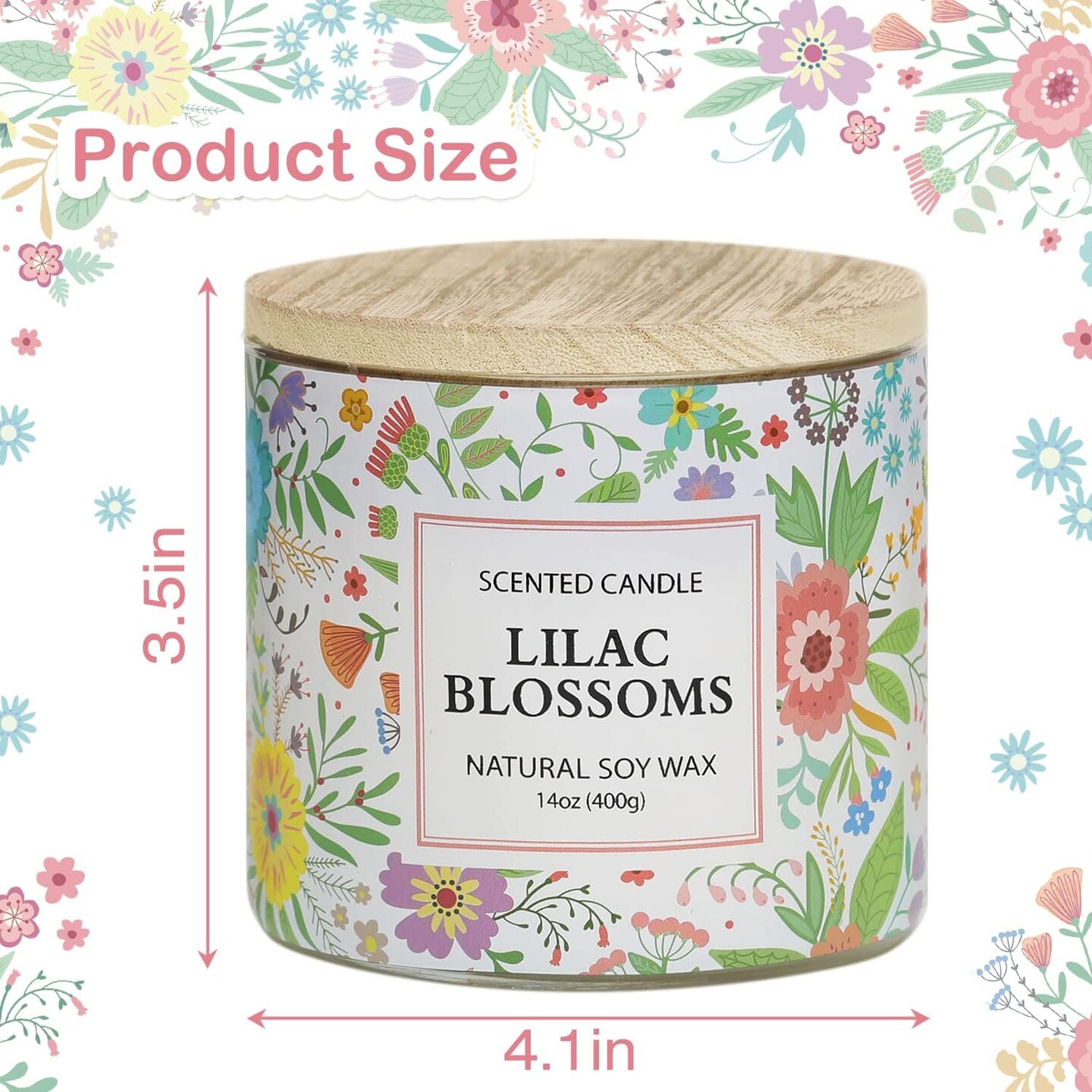 Spring Candle,Easter Scented Candle, Floral Scented Candle, Blossoms Gardenia Scented Candle,Large 3 Wicks, 14 oz
