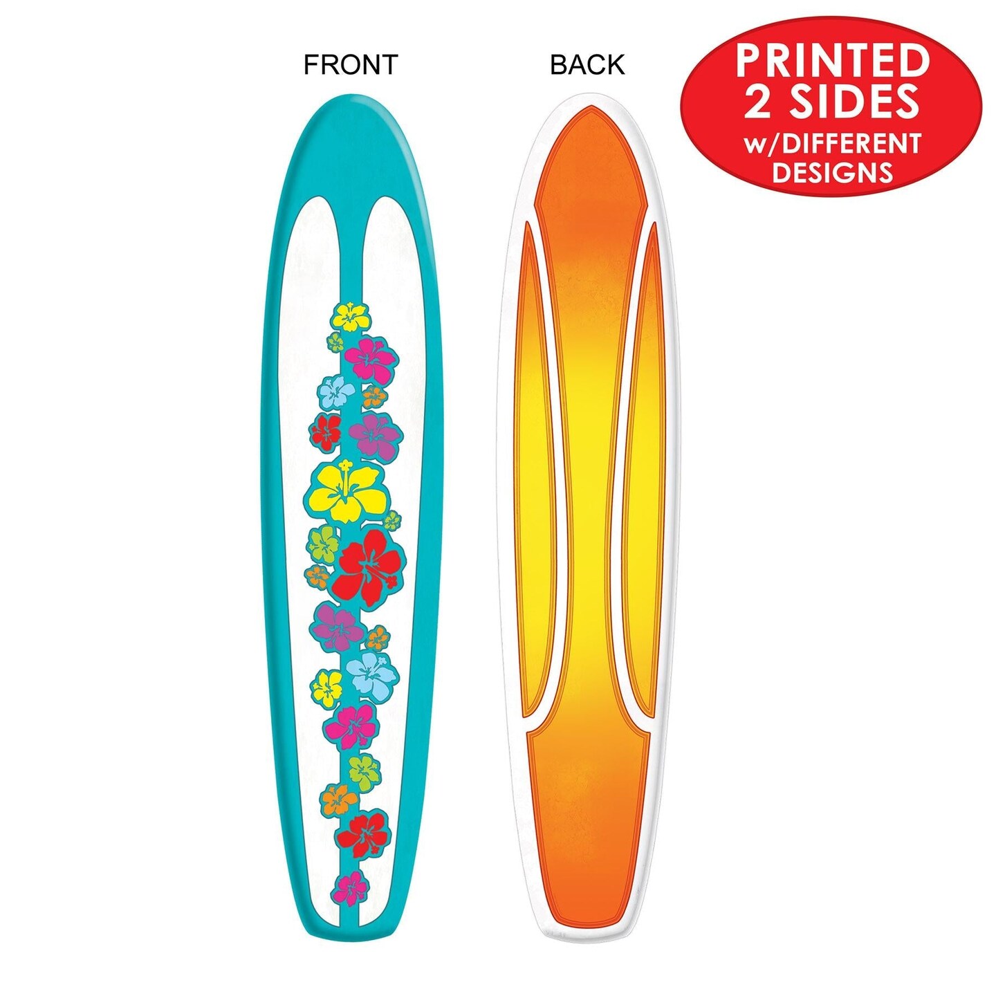 12 Pack Beistle Luau Party Jointed Surfboard Decorations