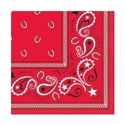 Western Charm Bandana Beverage Napkins - 12 Pack