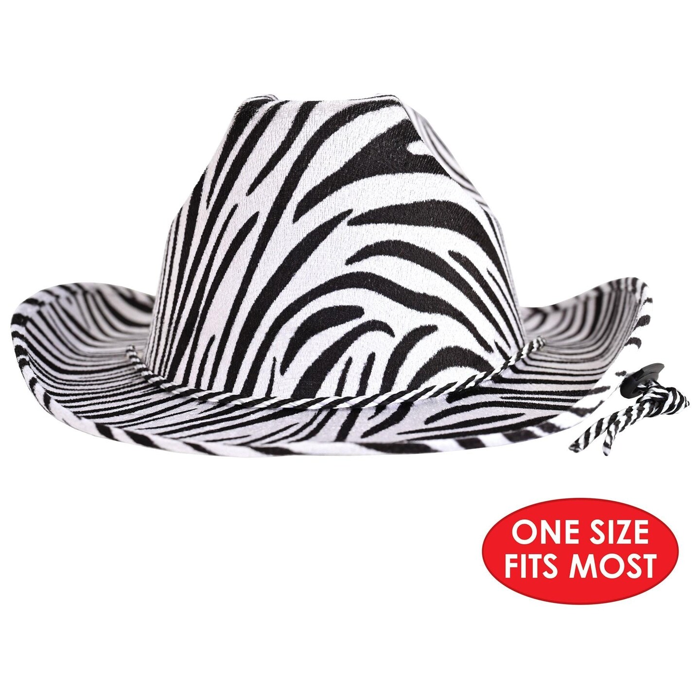 6 Pack Beistle Zebra Print Cowboy Hat