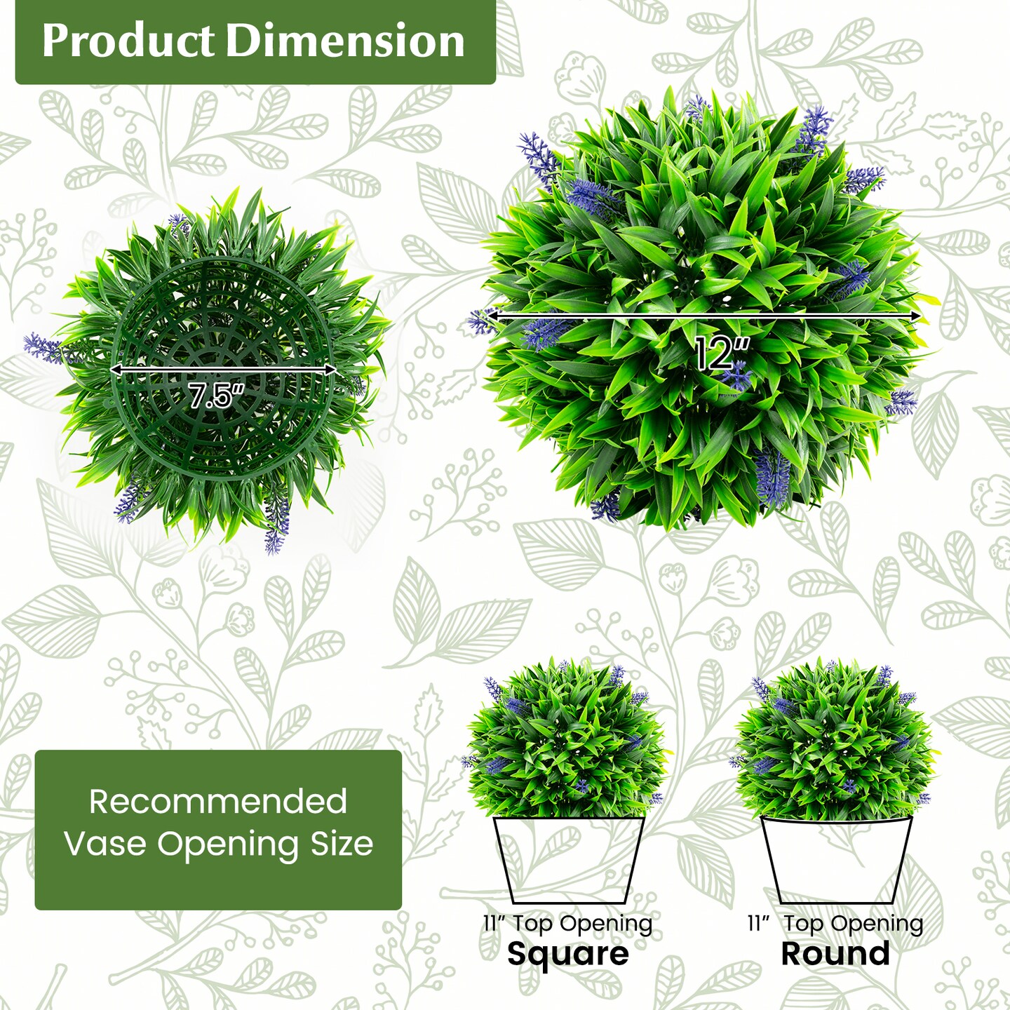 2 Pieces Artificial Lavender Topiary Balls with Flowers Perfect for Decoration