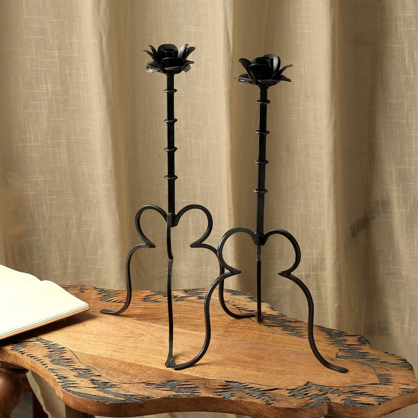 Home Decor Metal Centerpiece Candle Holder- 4&#x22; X 12&#x22;