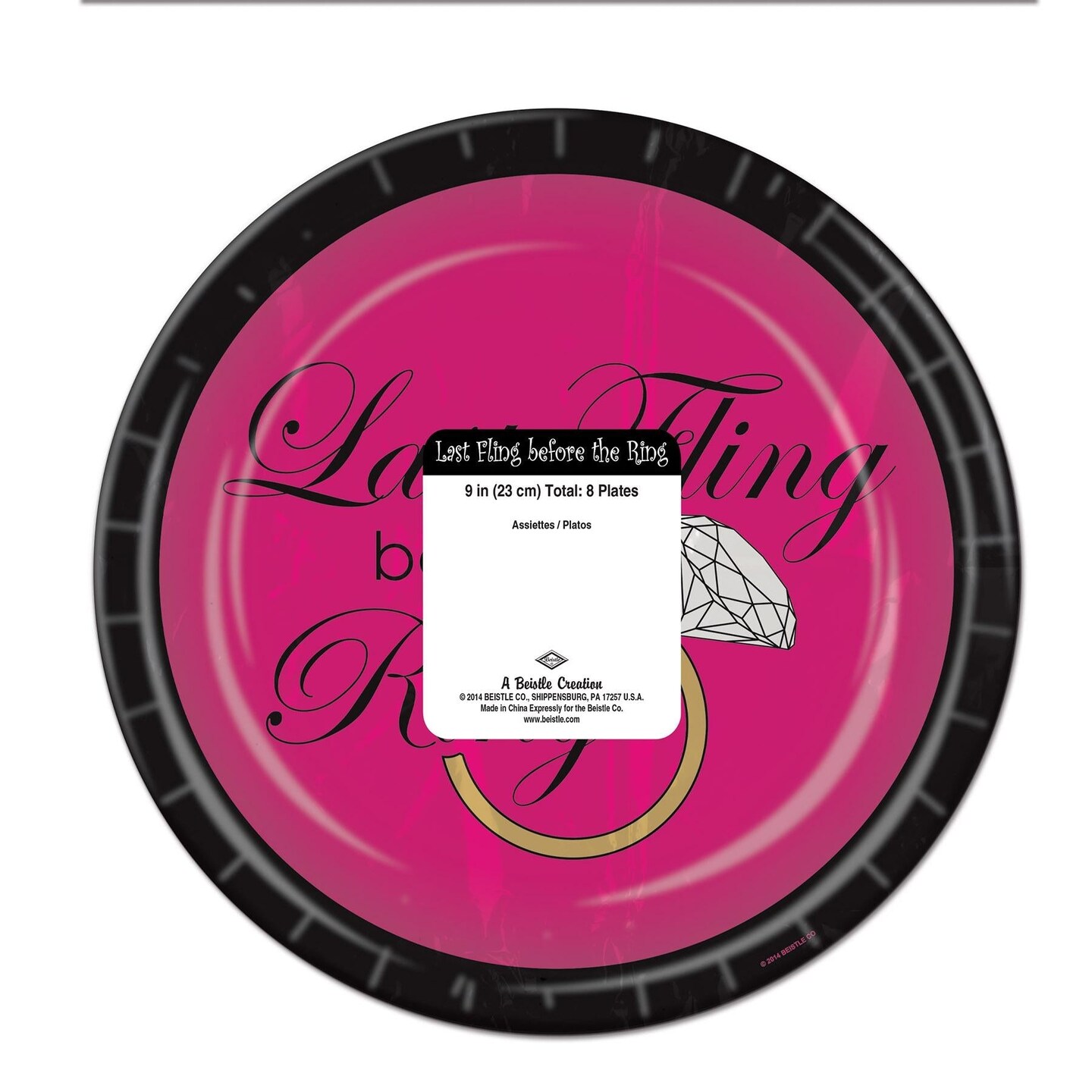 96 Pack Beistle Bachelorette Last Fling Paper Plates 9 inch