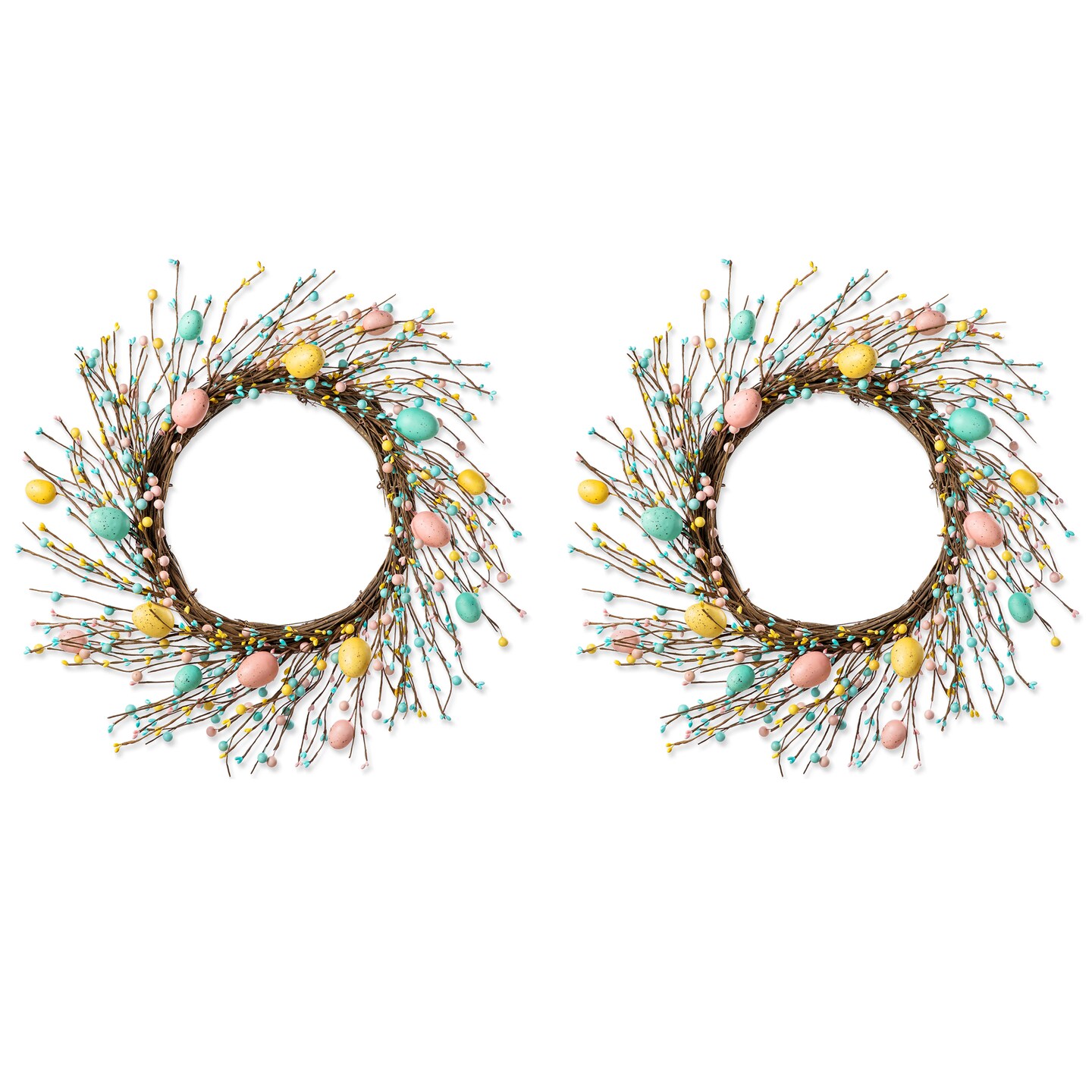 Set of 2 22&#x22;D Easter Decor Egg Wreaths