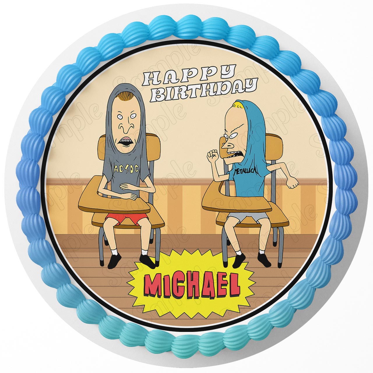 Beavis Cake Beavis And Butthead Edible Cake Image Topper Birthday Cake Sheet Round ...