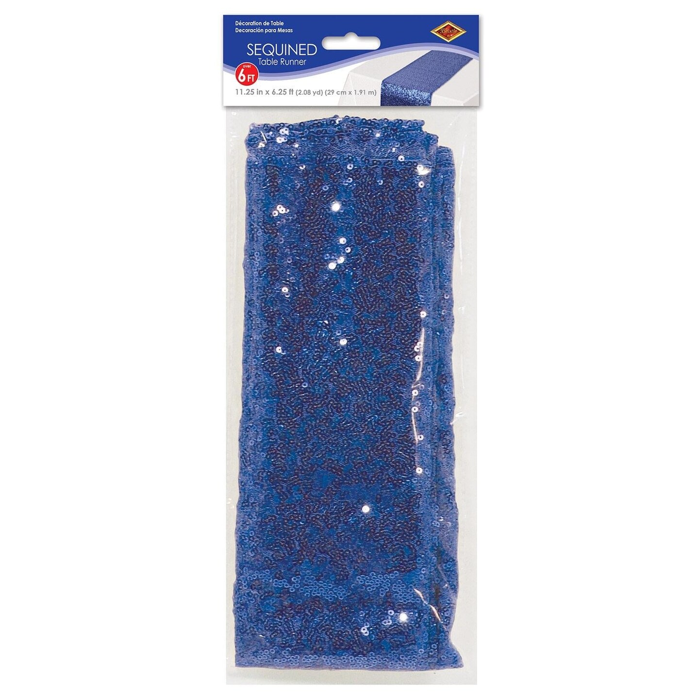 Bulk 12 Pack Beistle Blue Sequined Party Table Runner