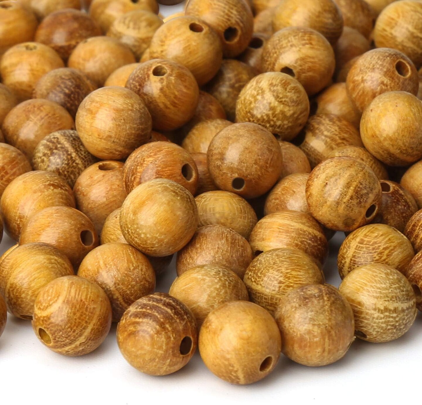 00pcs 8mm Natural Sandalwood Round Beads Gorgeous Craft Handmade Polished Spacer Mala Pray Beads with Elastic Cord for Bracelets DIY Rosary Tasbih Jewelry Making