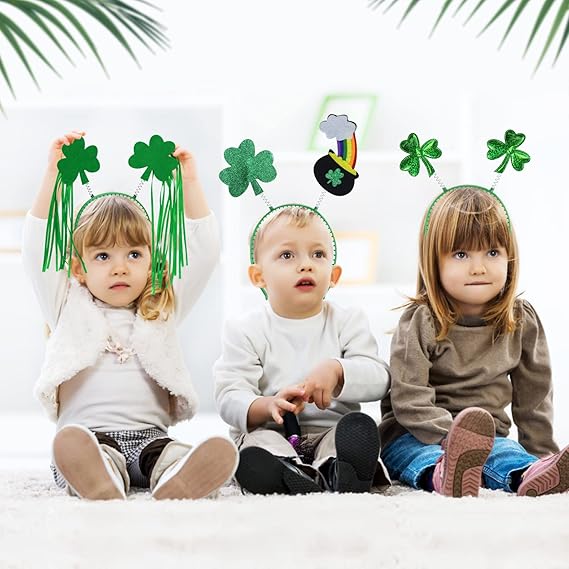 9PCS St Patricks Day Headband,St.Patrick'S Day Green Shamrock Clover Headband for Women Girls Hair Accessories Headwear