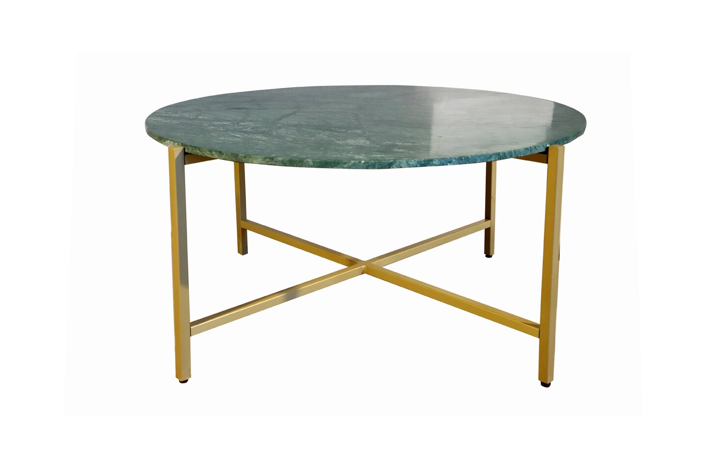 Green Marble Nesting Table with Golden Metal Frame (17&#x22; Height) | Elegant &#x26; Sturdy Side Table | Luxurious Space-Saving Design | Perfect for Living Room, Bedroom, Office &#x26; Home D&#xE9;cor