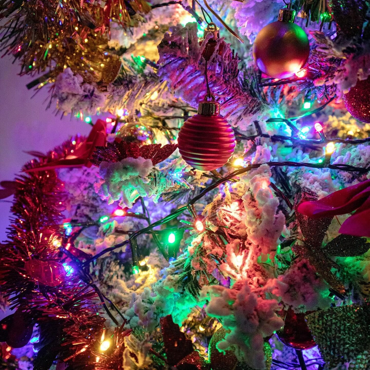Battery Operated String Lights 50 LED String Lights Mini Lights with Auto-Timer and 8 Lighting Modes for Christmas Wreath Party Wedding Garden Home Decoration, Multicolor