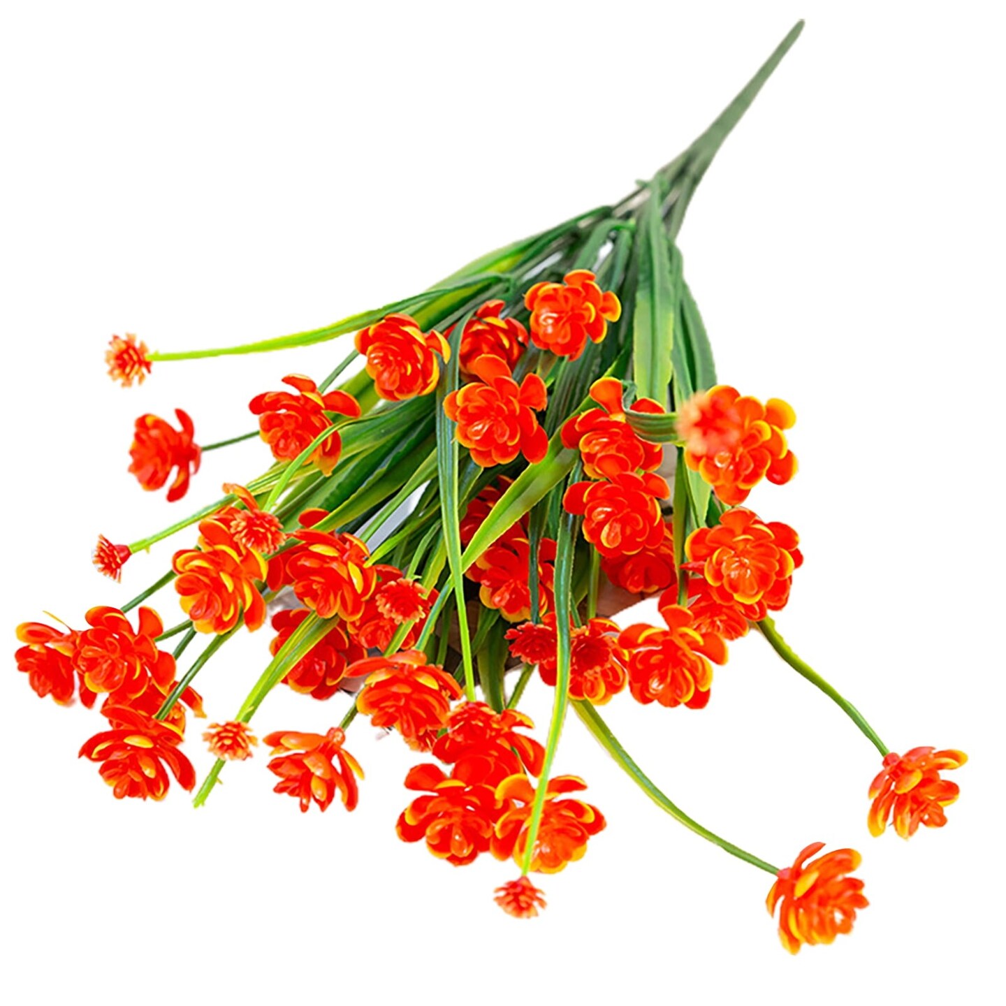 4pcs Artificial Flower Orange Small Lotus Home Decor