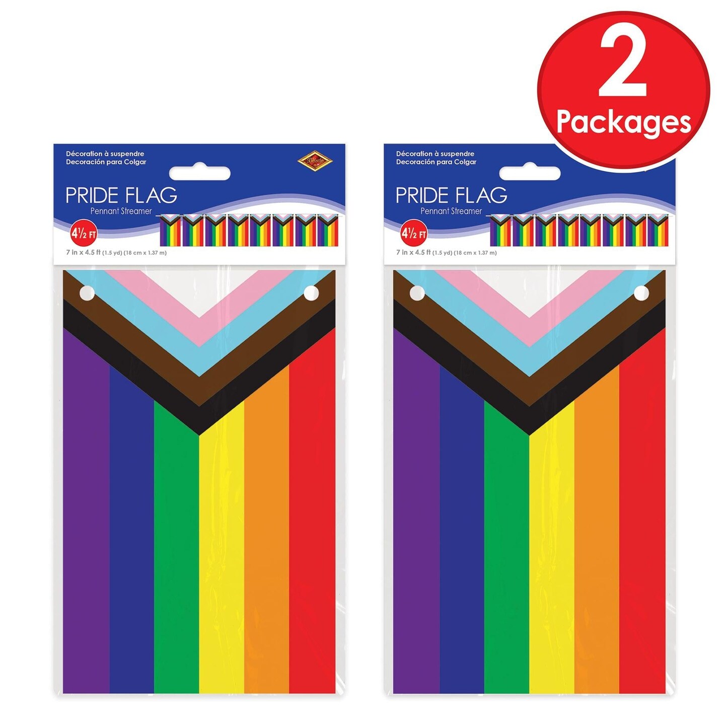 12 Pack Beistle Pride Flag Pennant Party Streamer