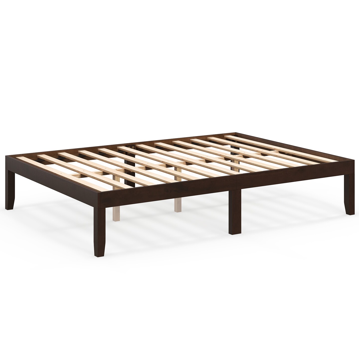 Full Size Bed Frame with Wooden Slats Support and Rubber Wood Legs Perfect for Dorm Room
