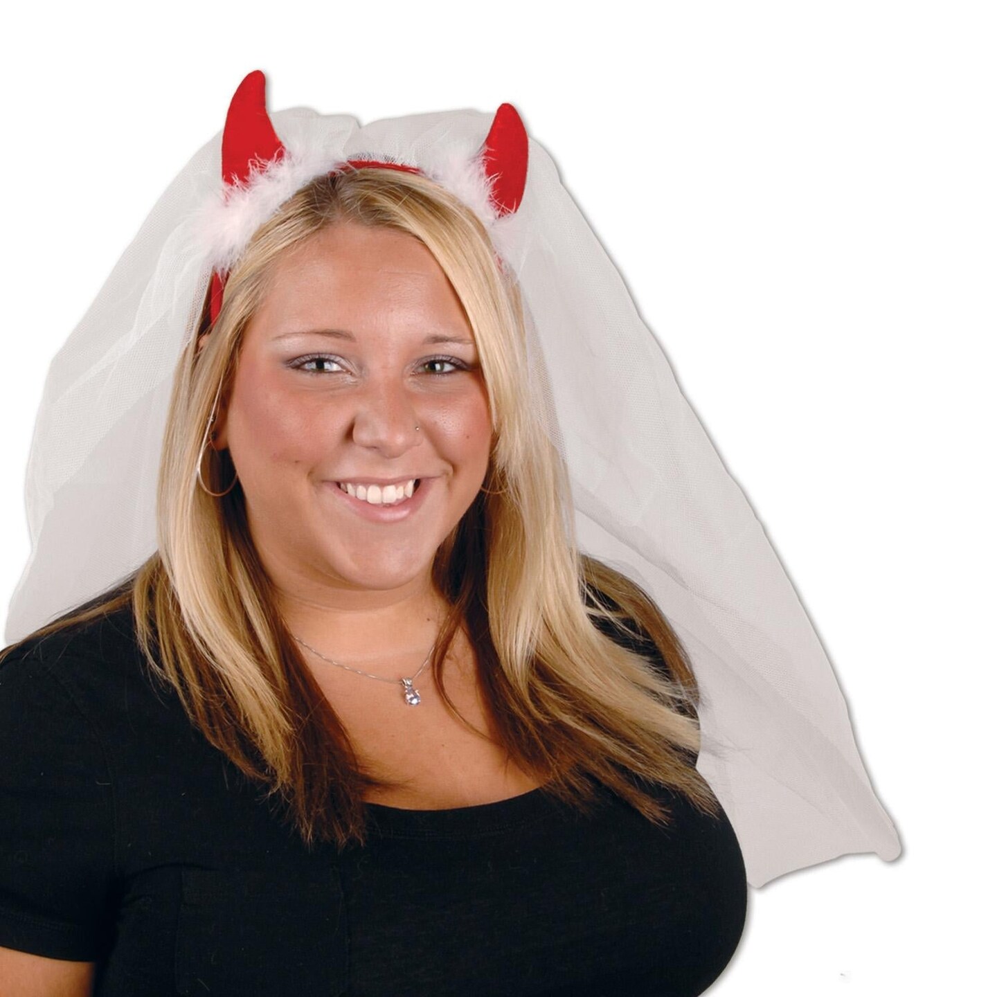 12 Pack Bulk Bachelorette Party Devil Horns Headband with Veil