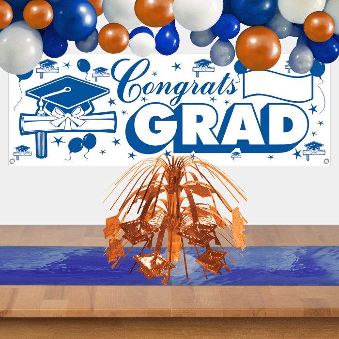 12 Pack Beistle Orange Grad Cap Mini Cascade Centerpiece