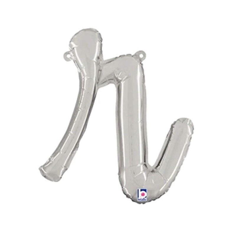 Betallic&#xAE; 14 Inch Script Letter R Silver Air Fill Only Balloon