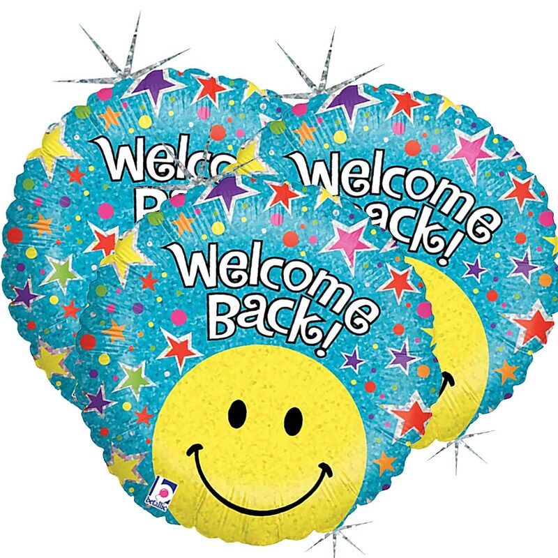 Betallic&#xAE; 18 Inch Welcome Back Smiley Balloon