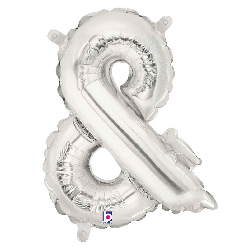 Betallic&#xAE; 14 inch Ampersand Silver Air Fill Only Balloon