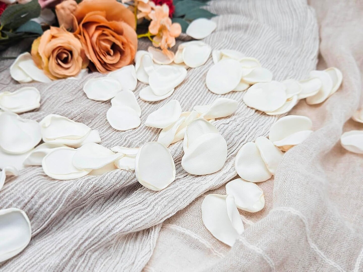 200Pcs Ivory Silk Rose Flower Petals for Valentaine&#x27;s Day,Wedding Flower Girl