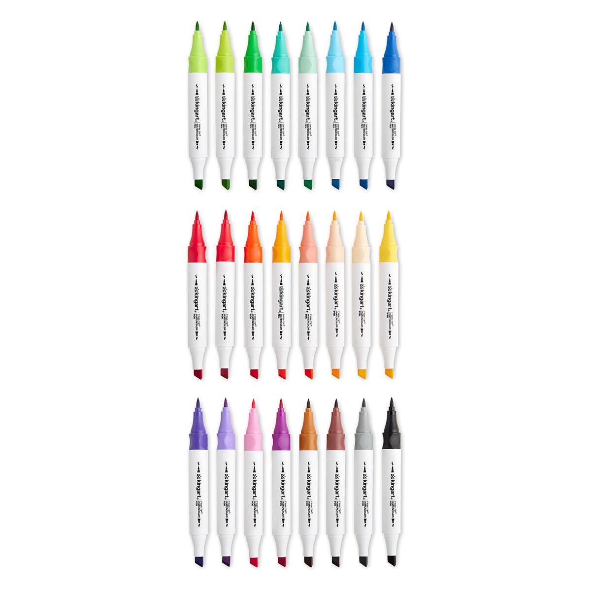 KINGART&#xAE; Twin-Tip&#xAE; Watercolor Pens 24 Colors