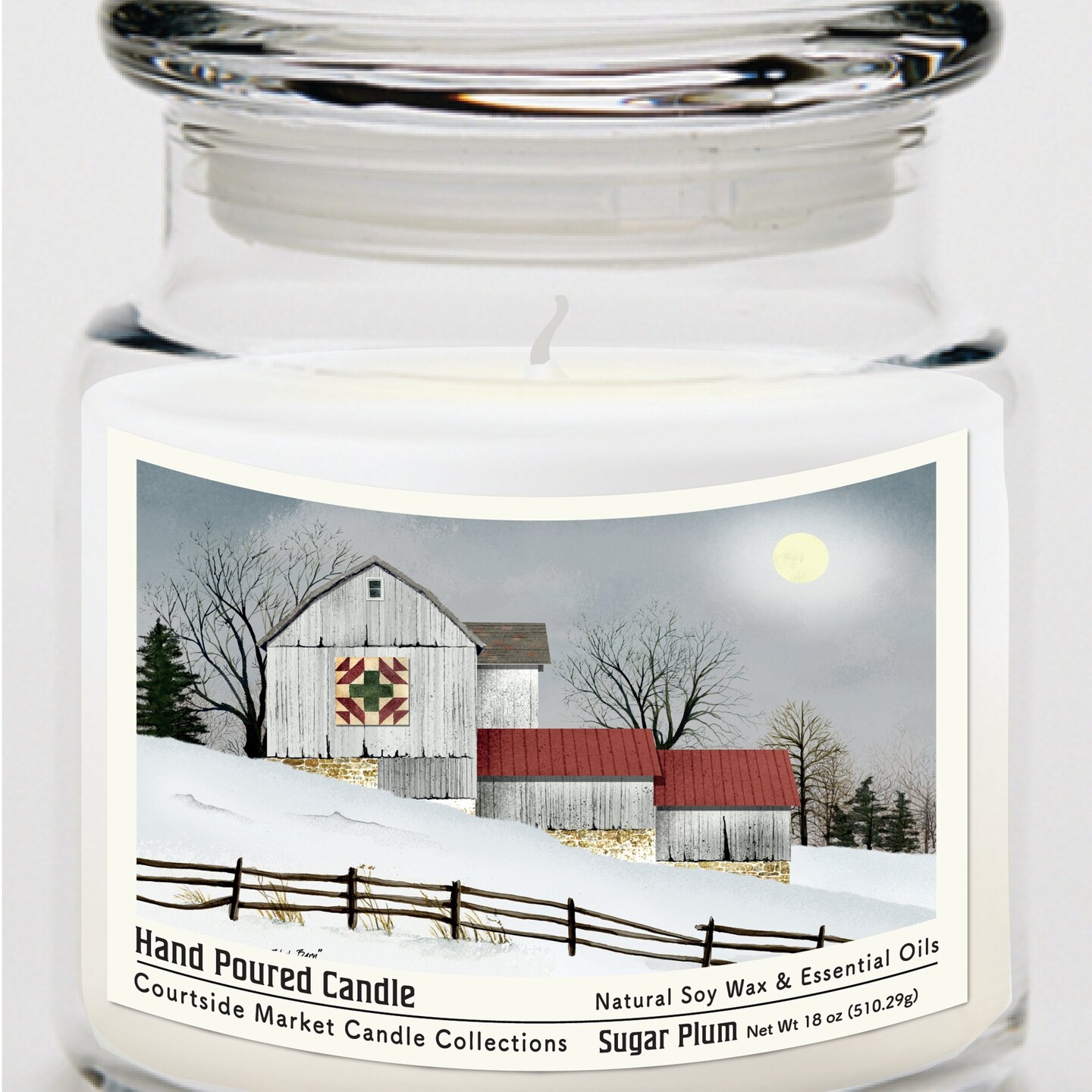 Edge Collections - 18oz - White - Elegant Quilted Jar Candle with Seasonal Fragrance - 1 Piece